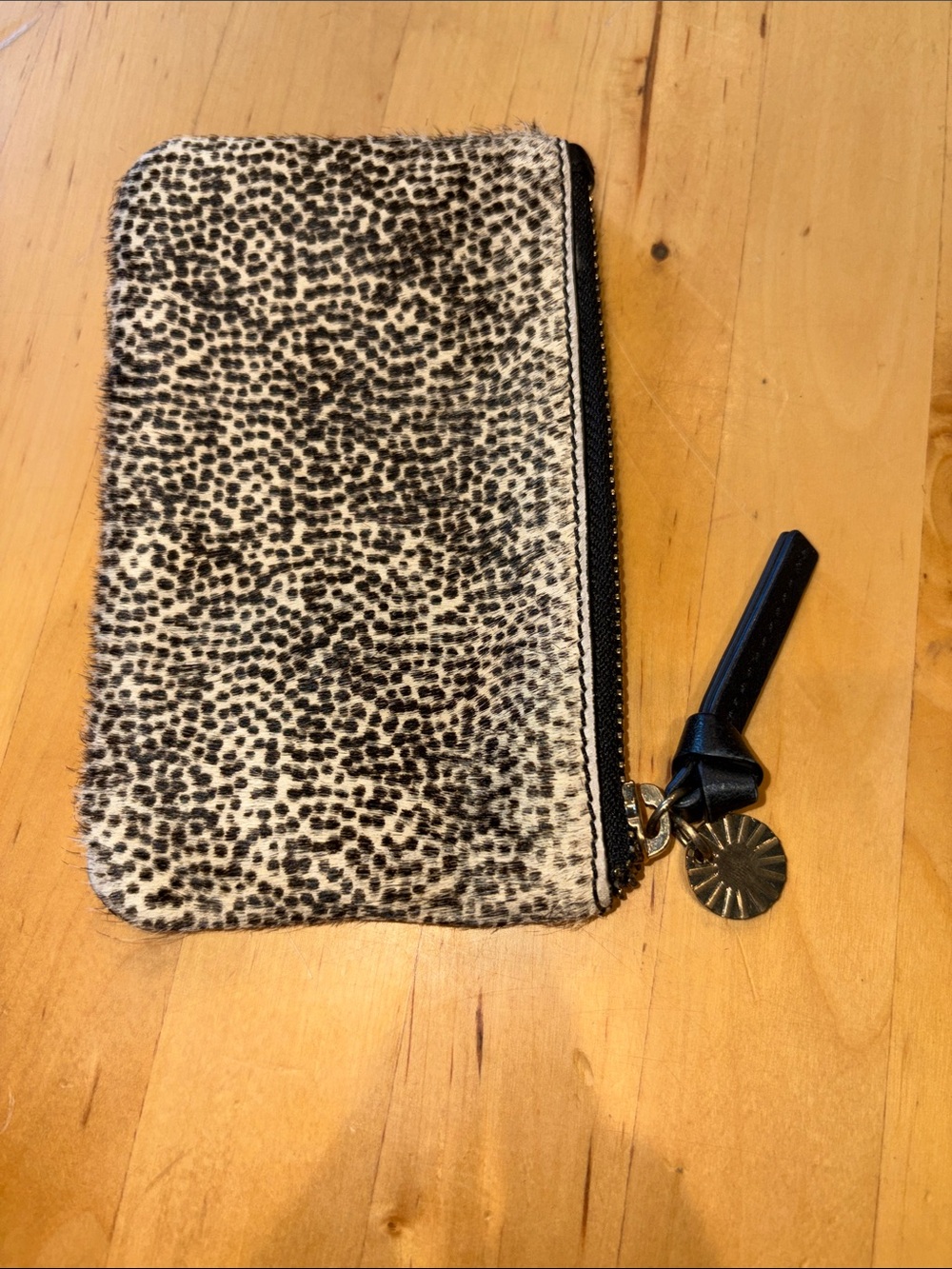 Small Zip Cow Fur Pouch Zip Closure Small Exotic Coin Cards